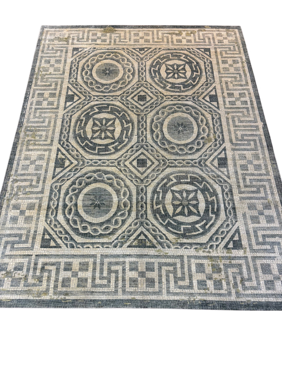 Mosaic Medallion Contemporary Wool Rug – 9’1” x 11’11”