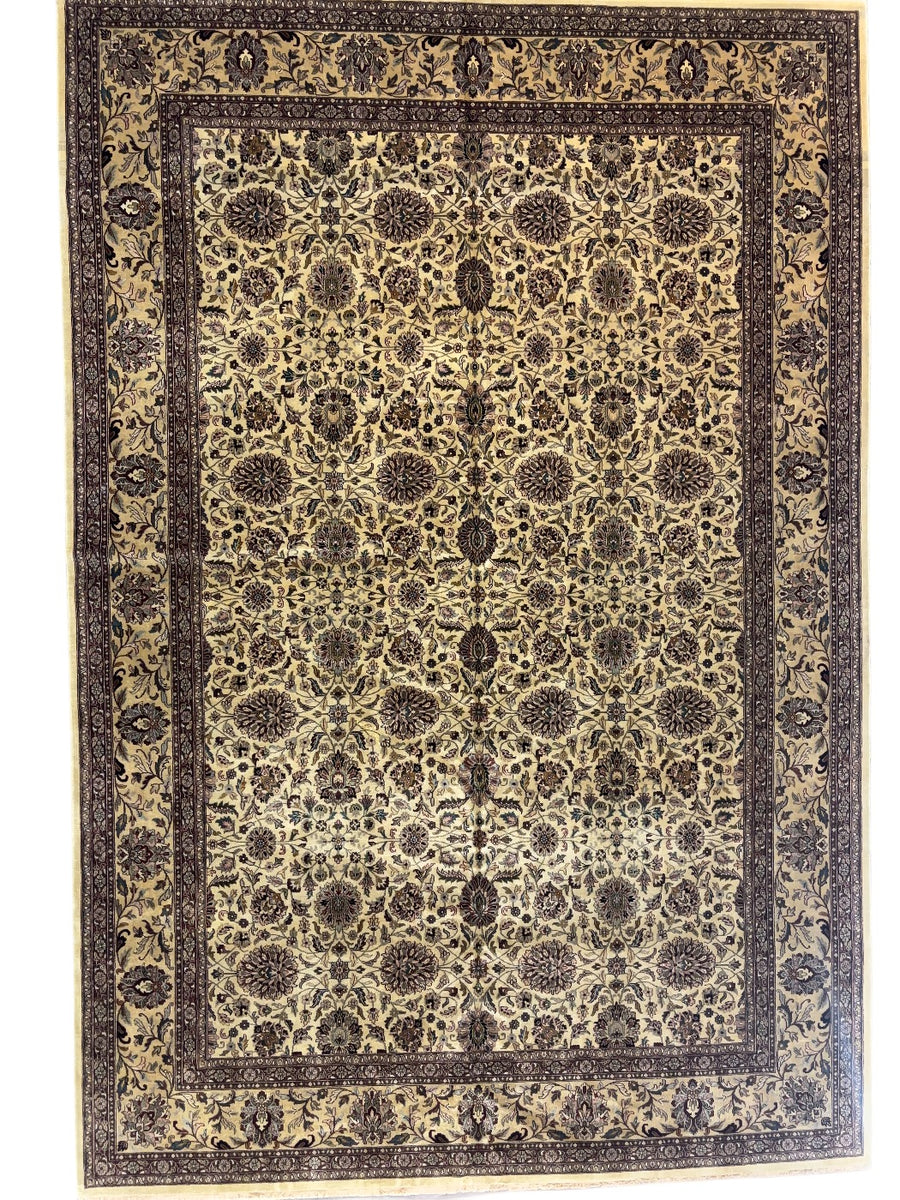 Golden Ivory Botanical Wool Rug - 9’11” × 14’7”