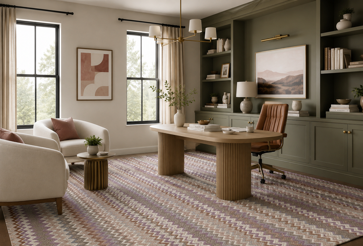 Vela - Wool Chevron Carpet – Modern Multi-Color Design