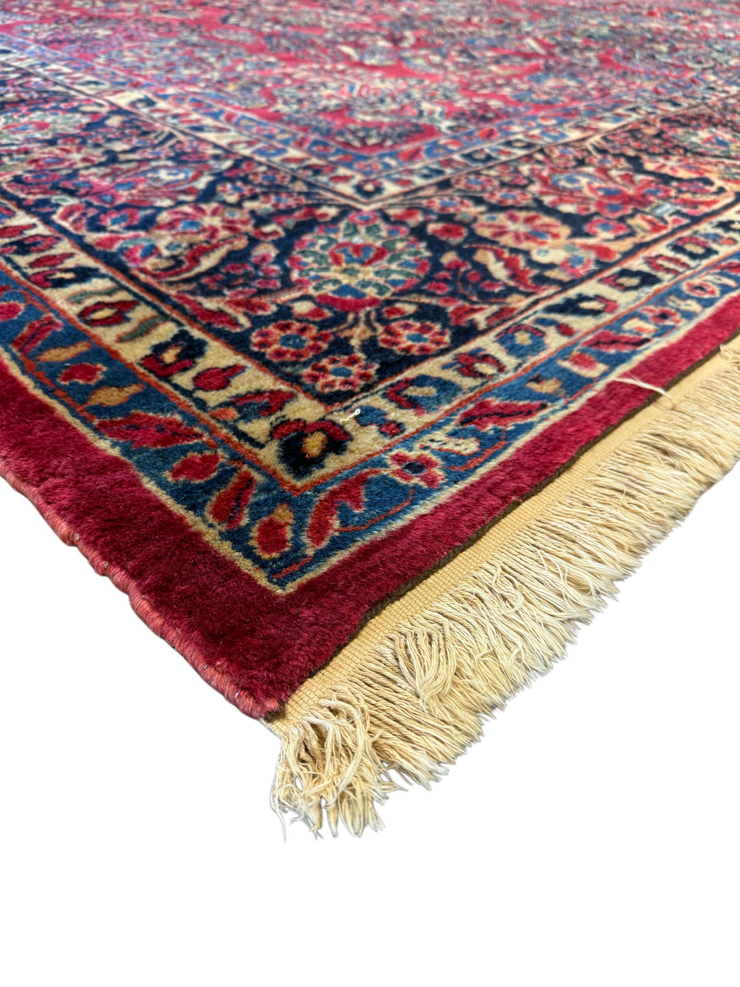 Antique Floral Design Persian Sarouk Wool Rug – 10’0” x 14’3”