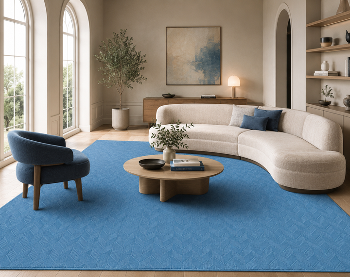 Avra - Geometric Wool Carpet – Textured Modern Pattern
