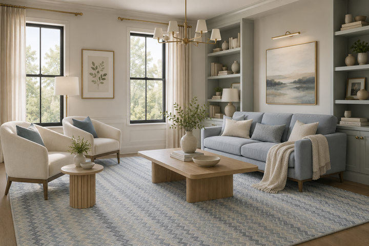Vela - Wool Chevron Carpet – Modern Multi-Color Design