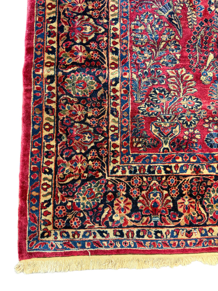 Antique Floral Design Persian Sarouk Wool Rug – 10’0” x 14’3”