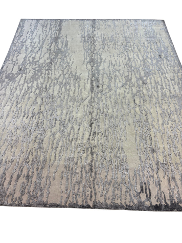 Silver Cascade Modern Wool Rug – 8’2” x 9’11”