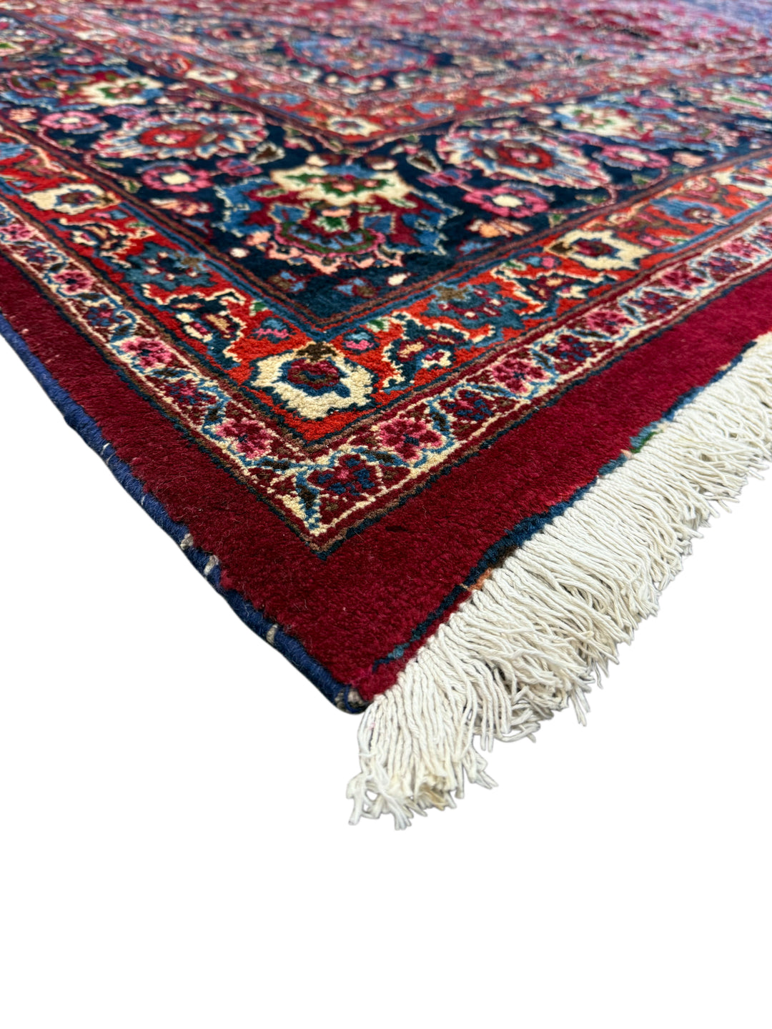 Classic Floral Medallion Design Persian Kashan Wool Rug – 9’5” x 12’6”