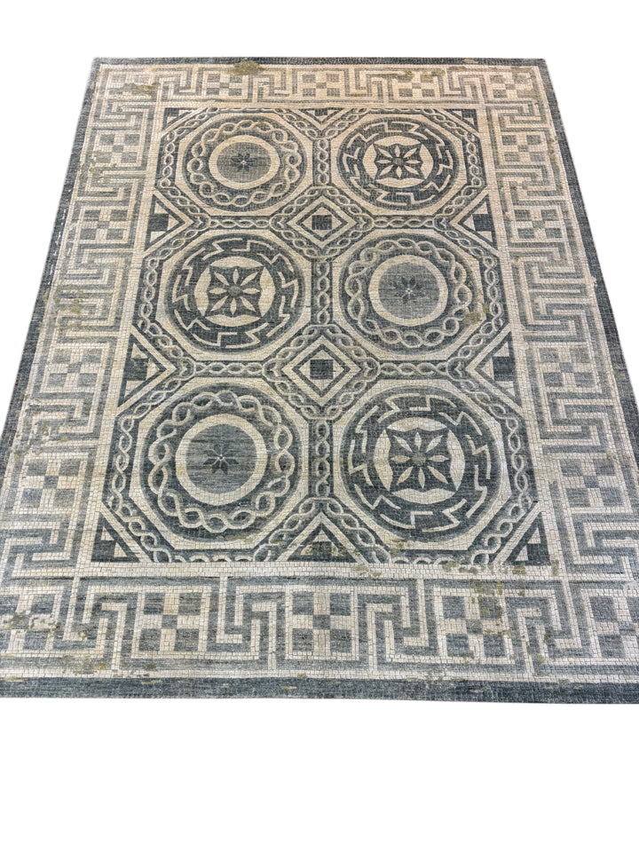 Mosaic Medallion Contemporary Wool Rug – 9’1” x 11’11”