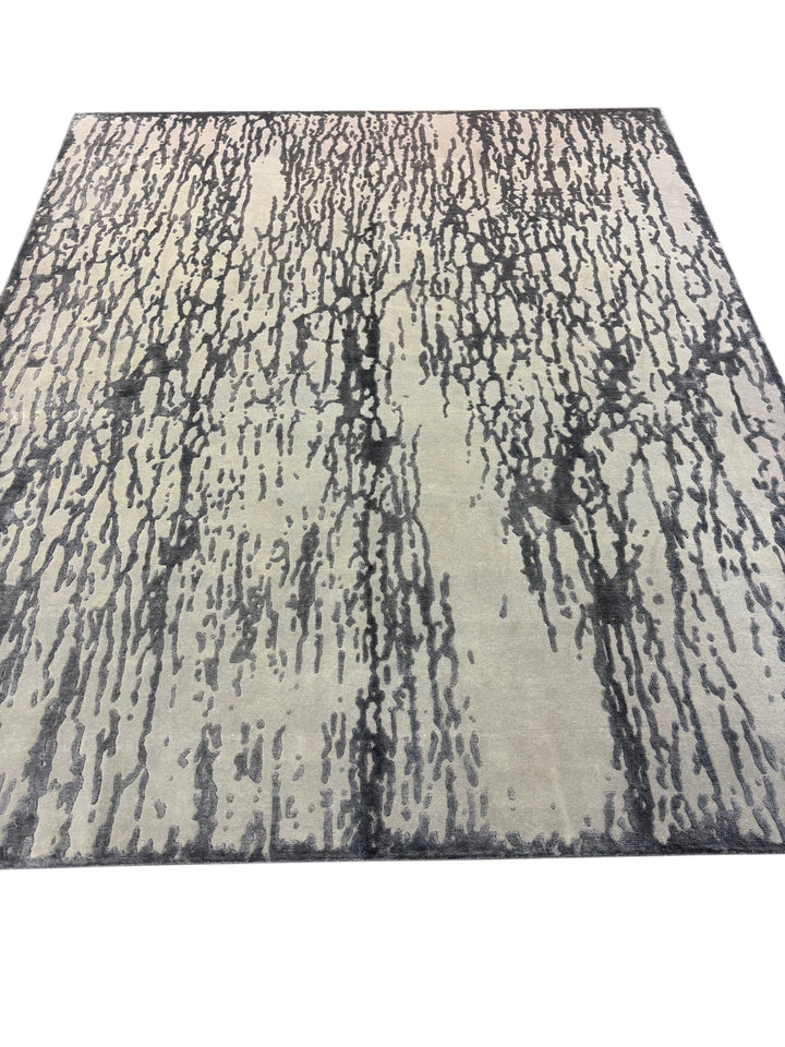 Silver Cascade Modern Wool Rug – 8’2” x 9’11”