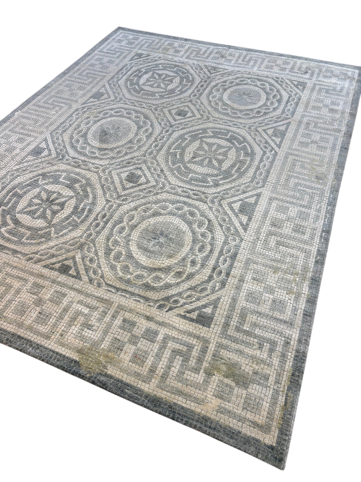 Mosaic Medallion Contemporary Wool Rug – 9’1” x 11’11”