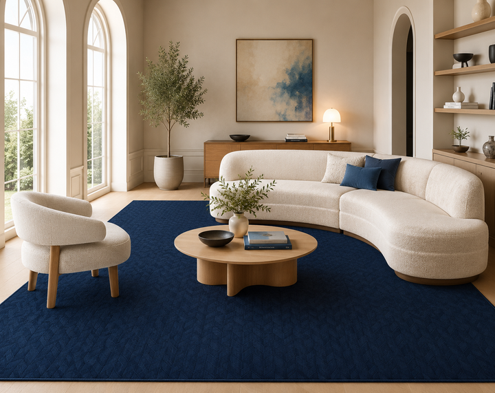 Avra - Geometric Wool Carpet – Textured Modern Pattern