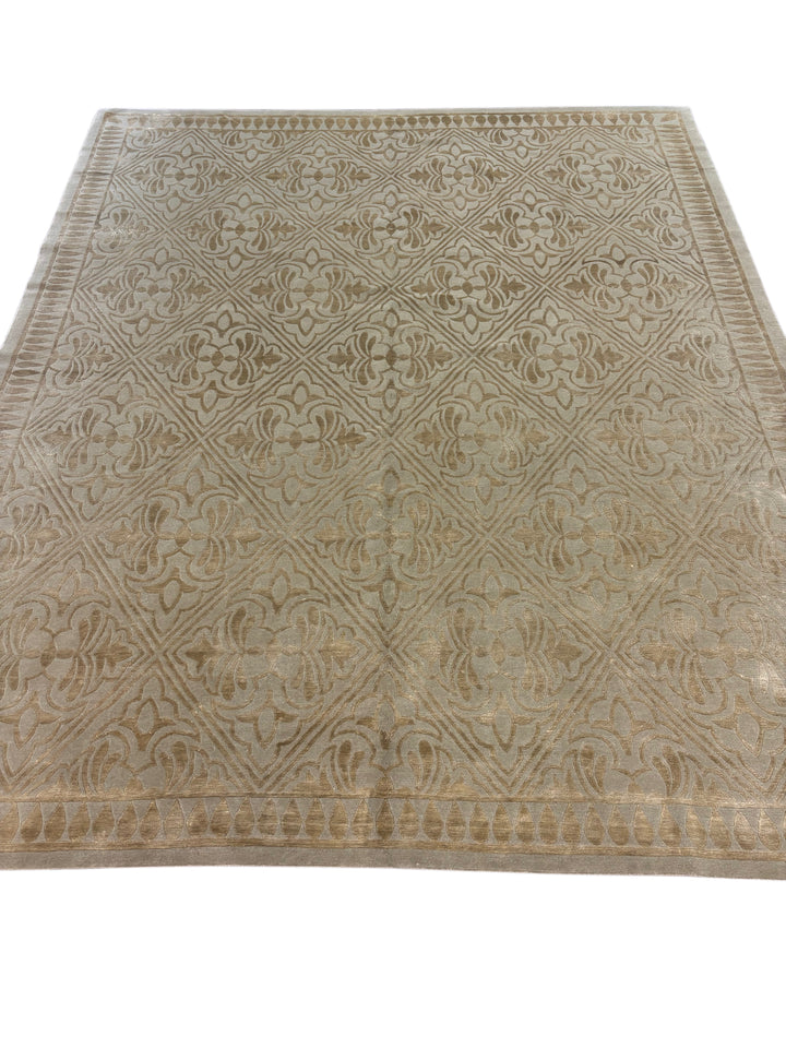 Champagne Trellis Contemporary Wool Rug – 8’0” x 10’0”