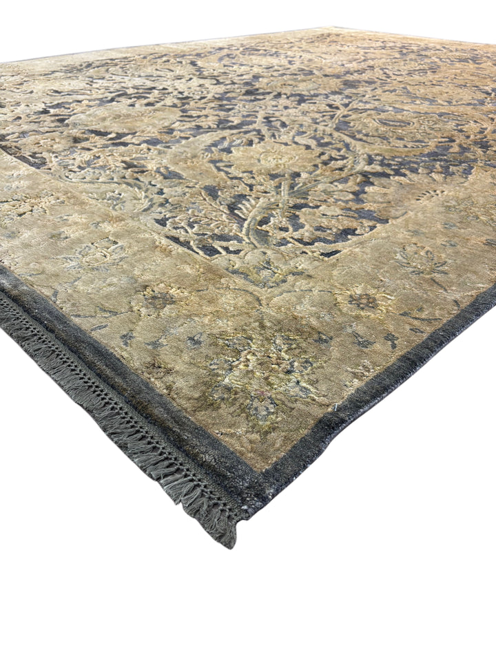 Slate &amp; Taupe Botanical Wool Rug – 8’0” x 10’5”