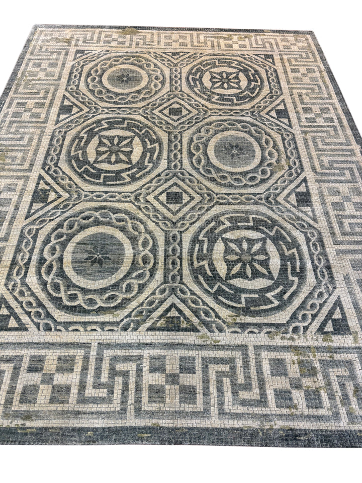 Mosaic Medallion Contemporary Wool Rug – 9’1” x 11’11”