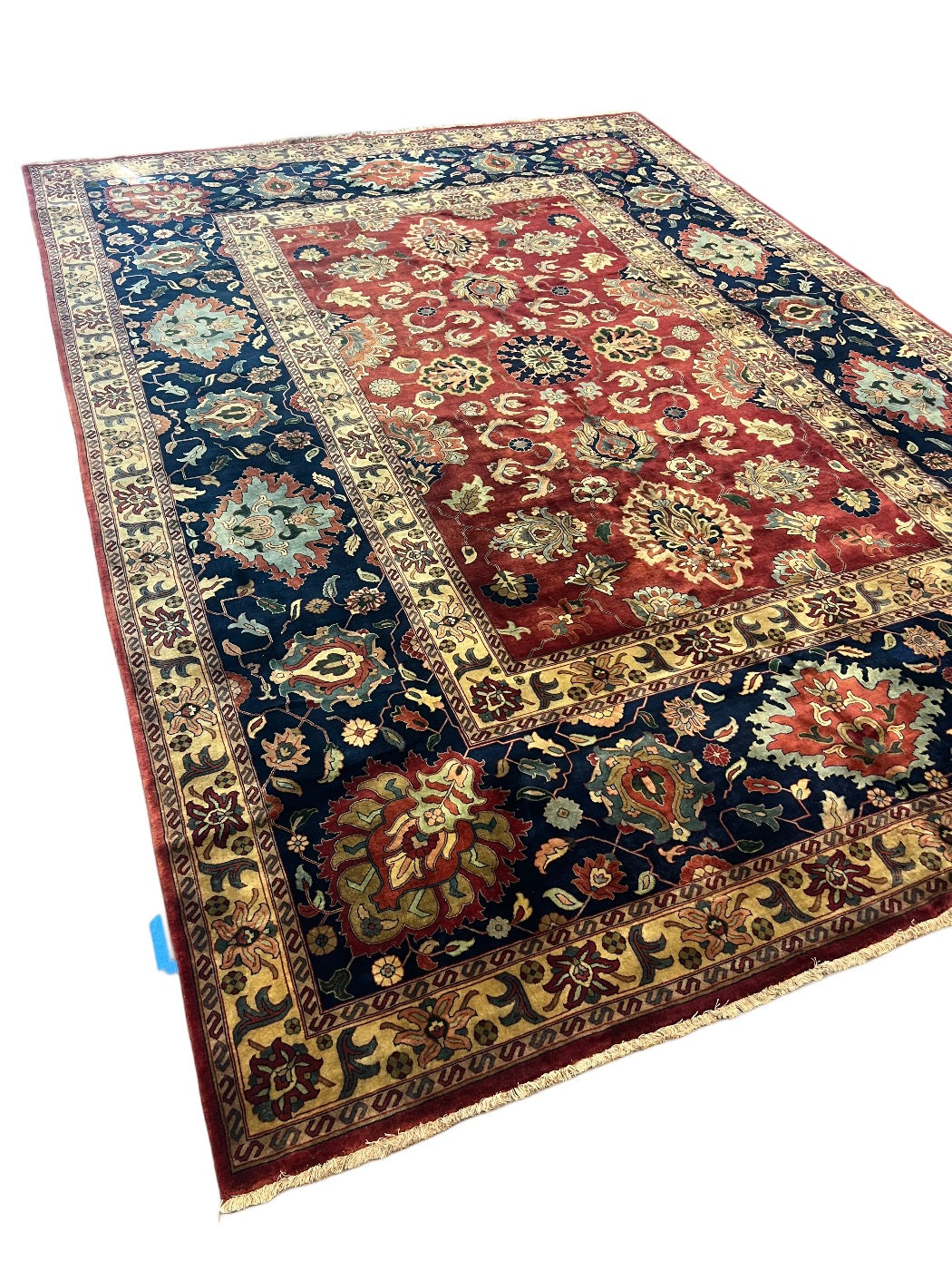 Burgundy &amp; Navy Heritage Wool Rug – 10’0” x 14’1”