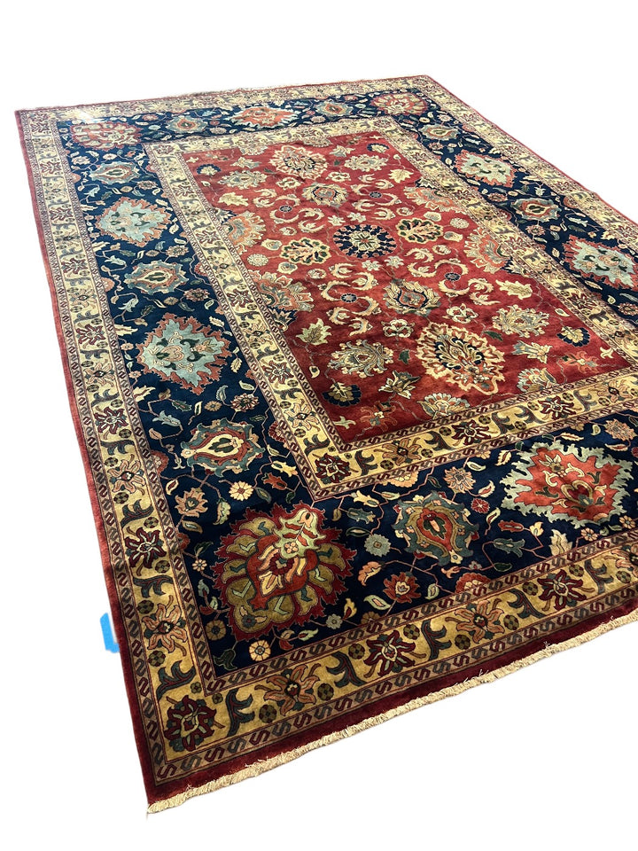 Burgundy &amp; Navy Heritage Wool Rug – 10’0” x 14’1”