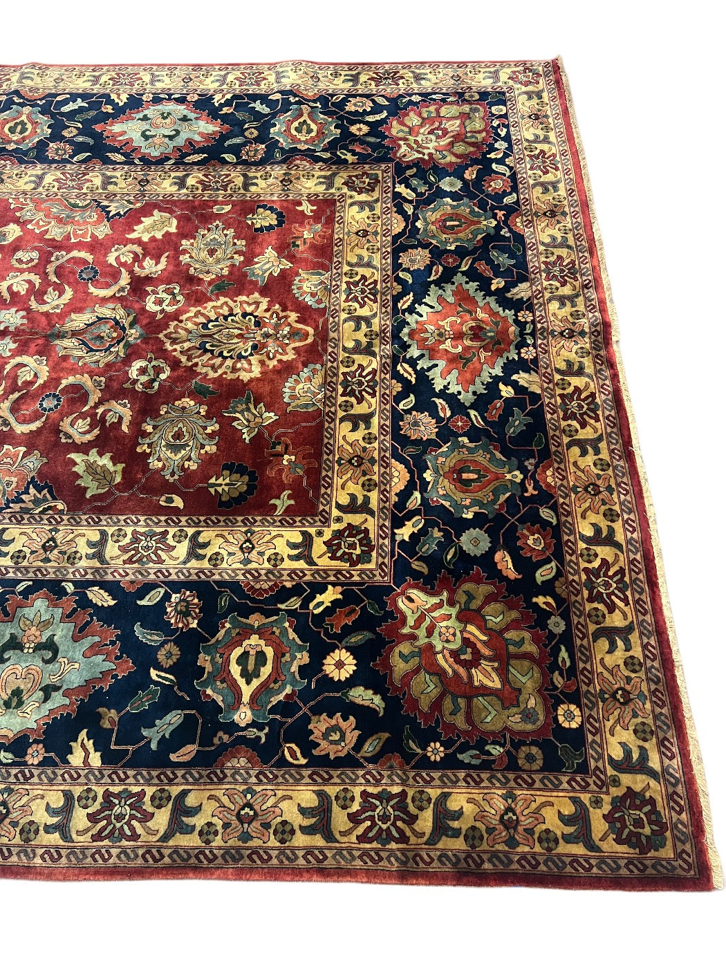 Burgundy &amp; Navy Heritage Wool Rug – 10’0” x 14’1”