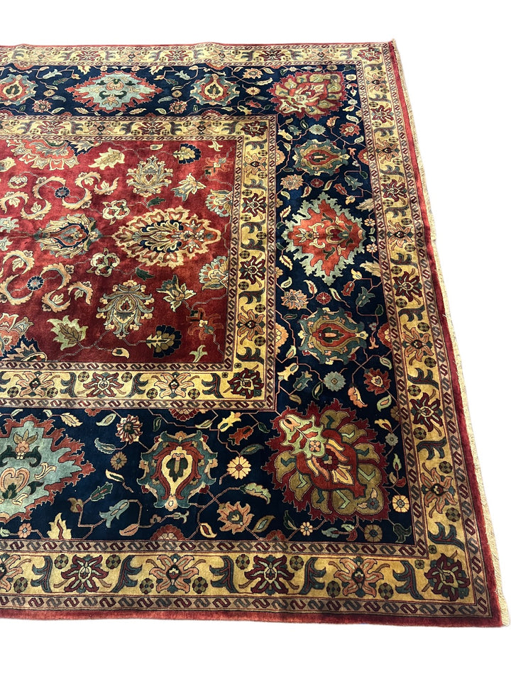 Burgundy &amp; Navy Heritage Wool Rug – 10’0” x 14’1”