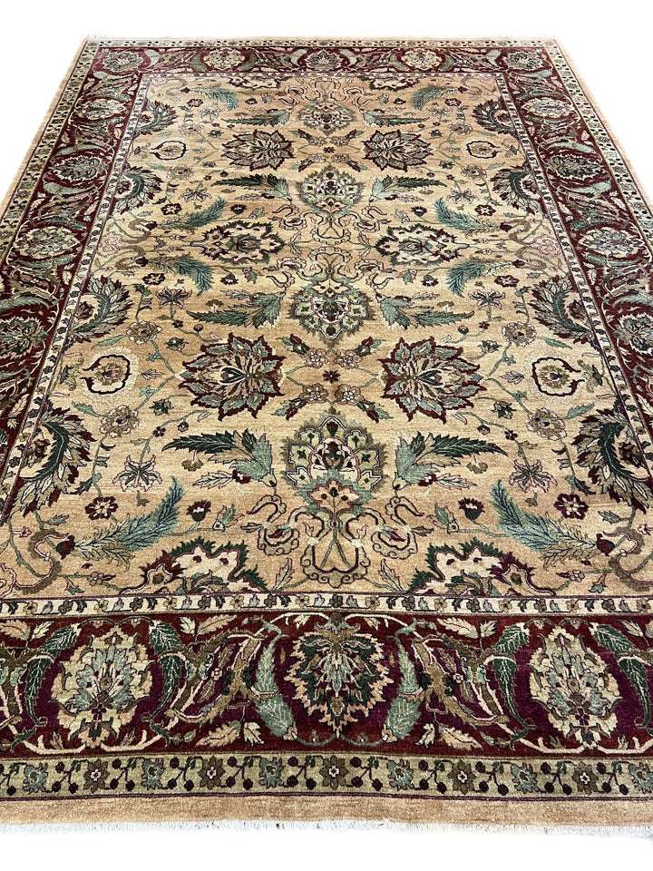 Botanical Wool Rug – Ivory, Burgundy &amp; Sage 10’0” x 14’4”