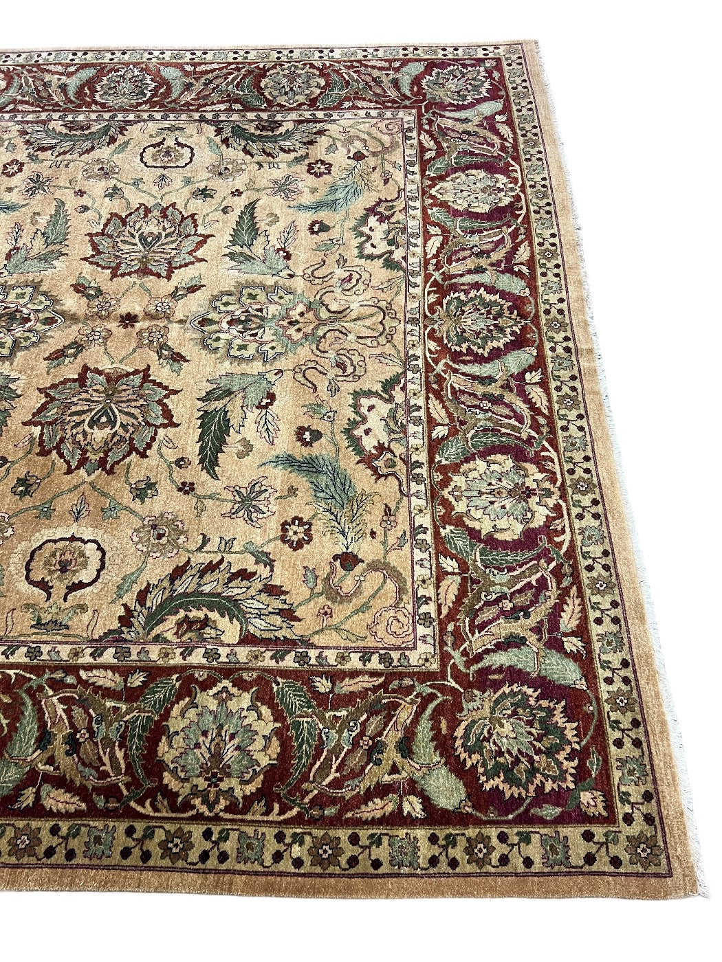 Botanical Wool Rug – Ivory, Burgundy &amp; Sage 10’0” x 14’4”