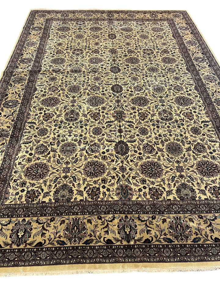 Golden Ivory Botanical Wool Rug - 9’11” × 14’7”