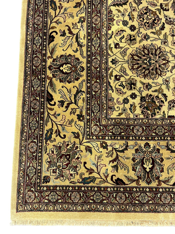 Golden Ivory Botanical Wool Rug - 9’11” × 14’7”
