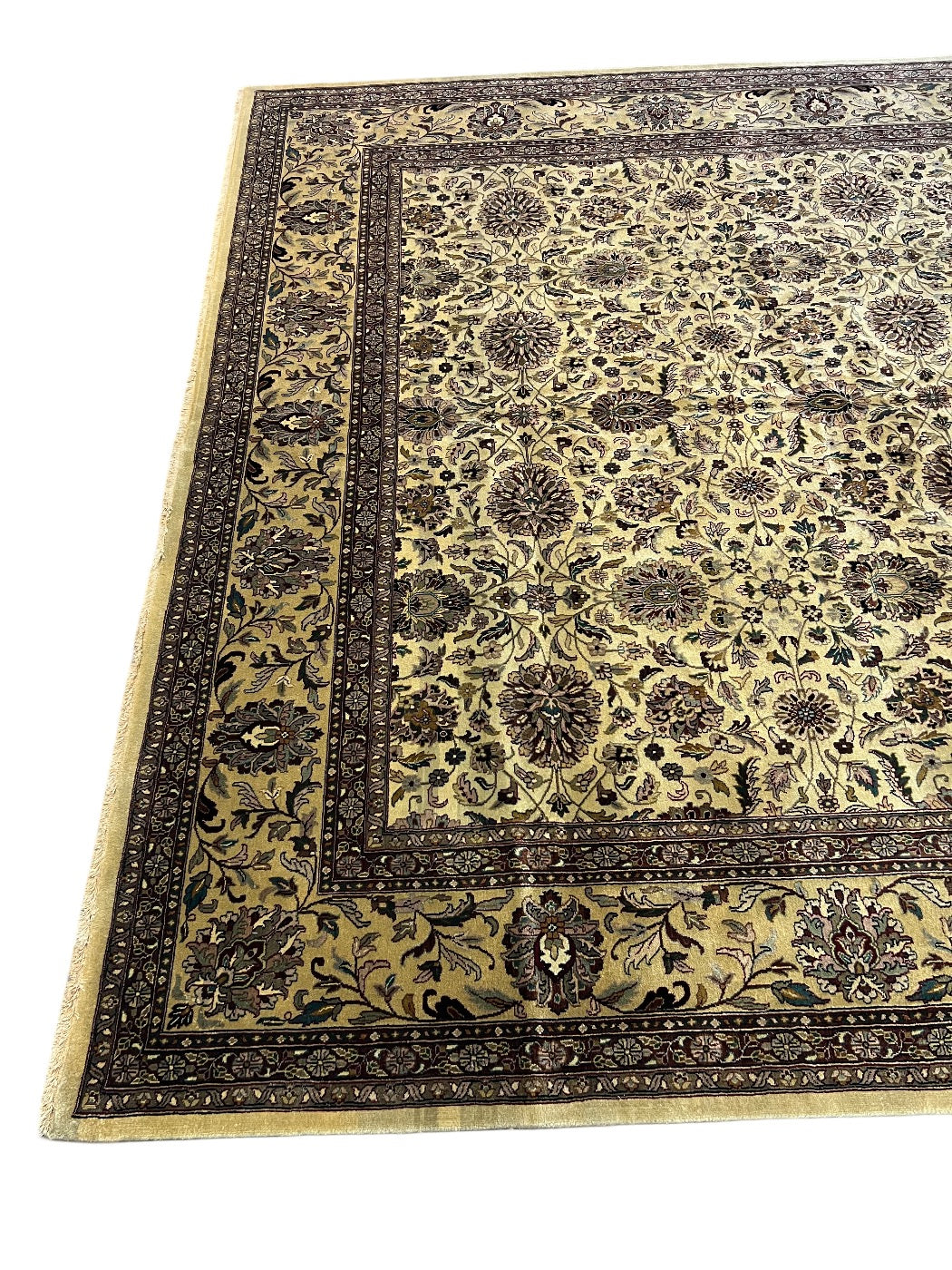 Golden Ivory Botanical Wool Rug - 9’11” × 14’7”