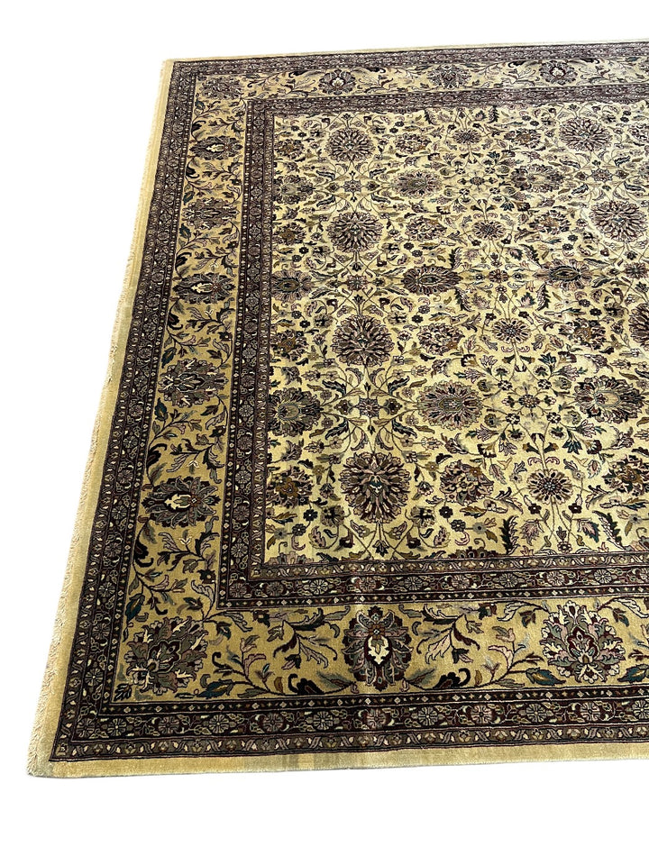 Golden Ivory Botanical Wool Rug - 9’11” × 14’7”