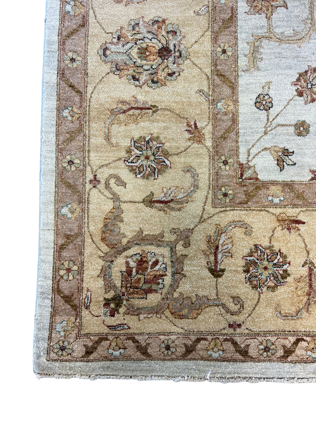 Timeless Floral Design Ivory &amp; Beige – 10’0” × 13’8” |  Handcrafted Wool Area Rug