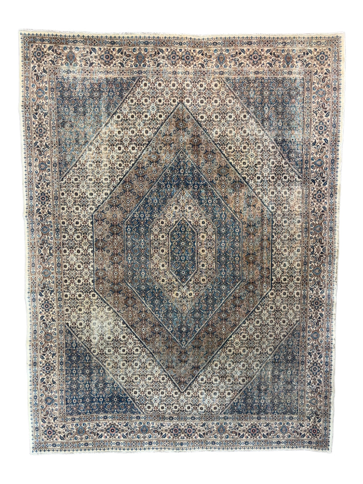 Navy &amp; Ivory Antique Medallion Rug – 9’8” × 12’10”