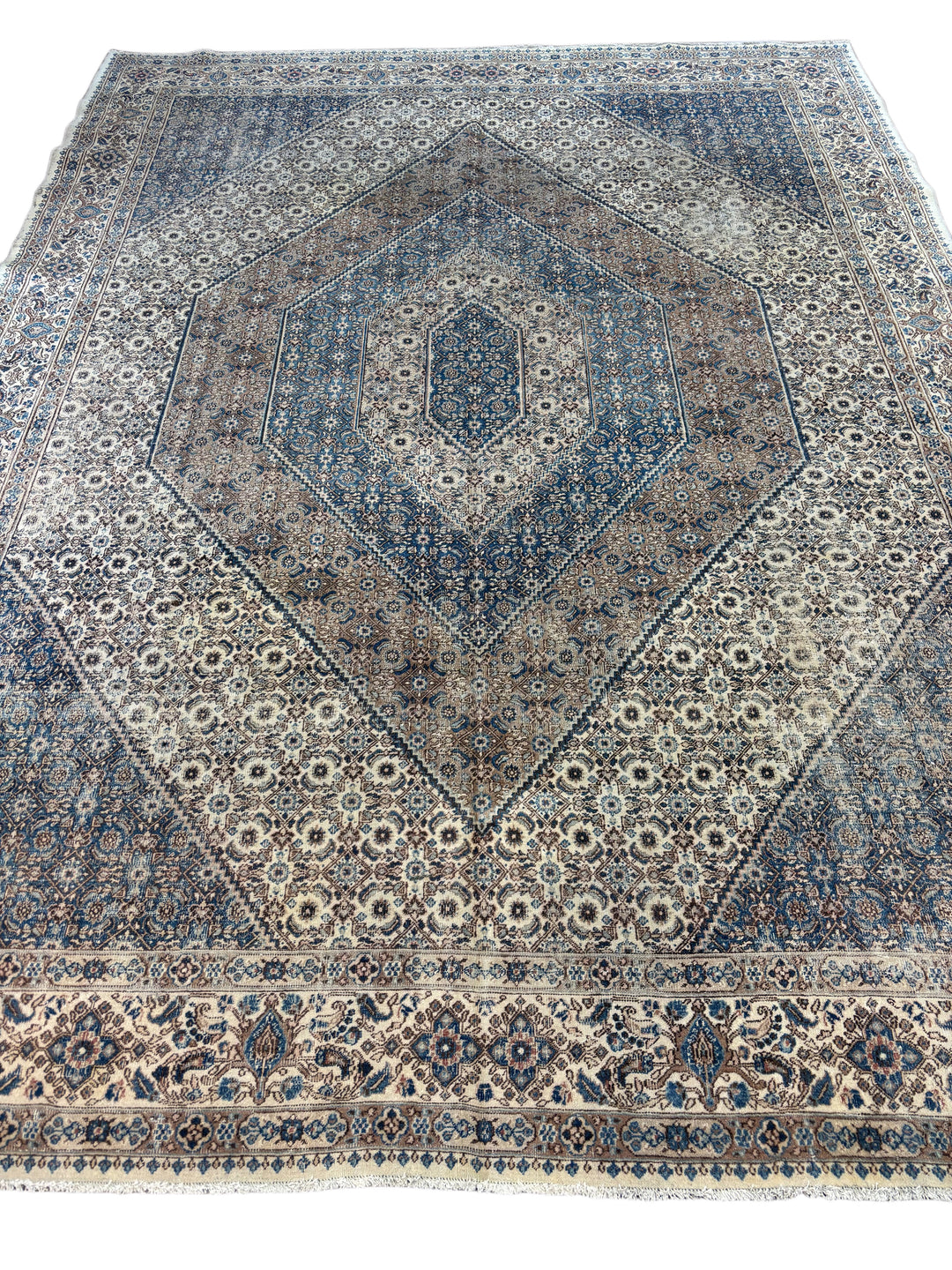 Navy &amp; Ivory Antique Medallion Rug – 9’8” × 12’10”