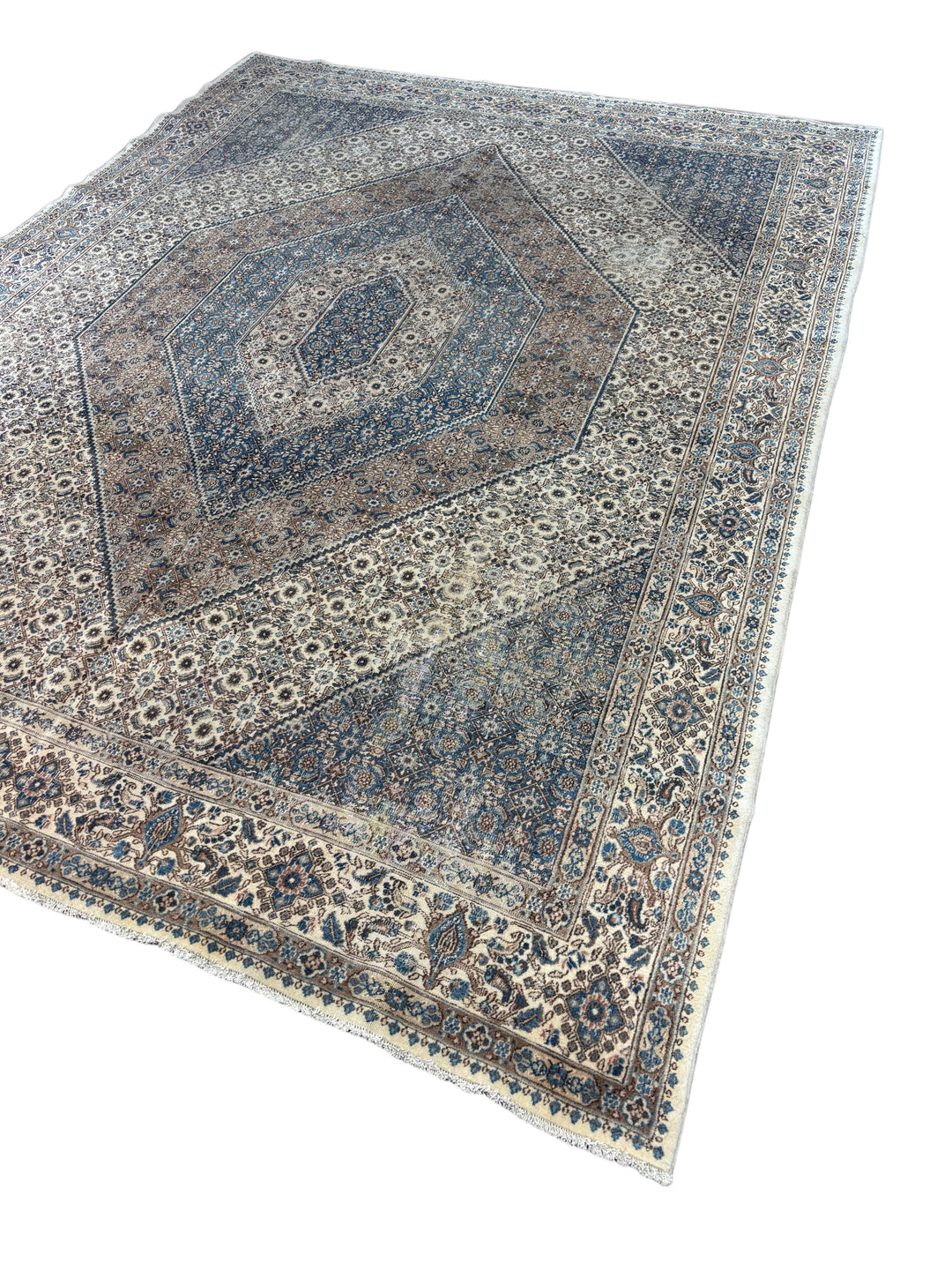 Navy &amp; Ivory Antique Medallion Rug – 9’8” × 12’10”