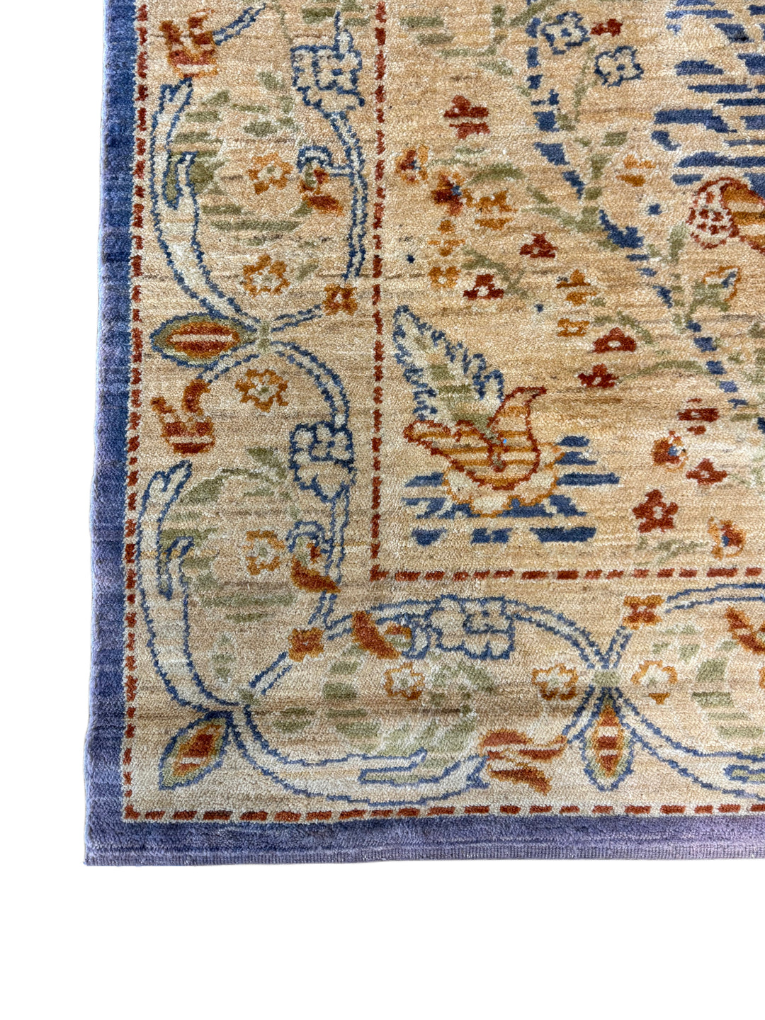 Ivory &amp; Blue Botanical Vase Rug – 10’2” × 13’11”