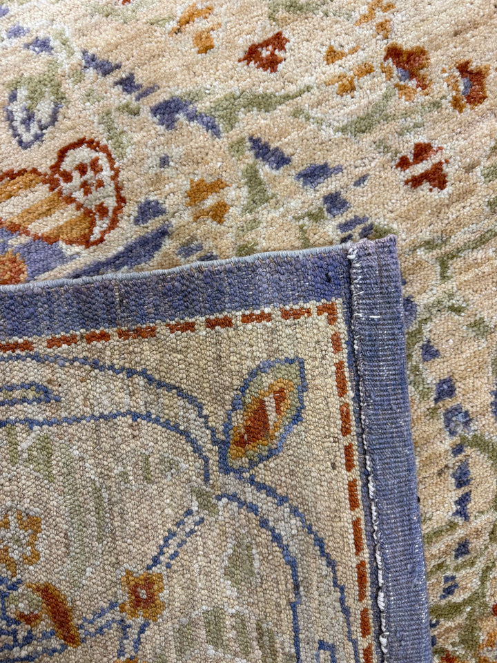 Ivory &amp; Blue Botanical Vase Rug – 10’2” × 13’11”