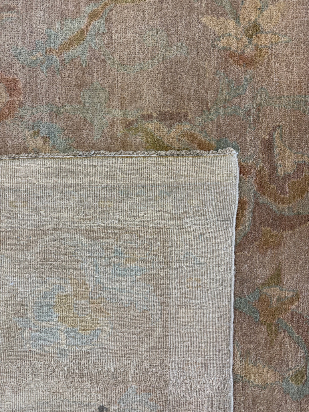 Muted Floral Vine Wool Rug – 9’9” × 13’7”