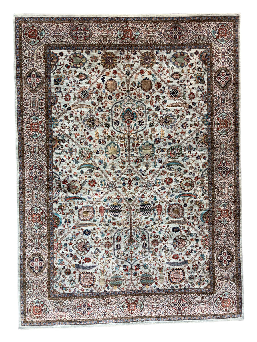 Ivory Garden of Paradise Wool Rug – 10’1” × 13’10”