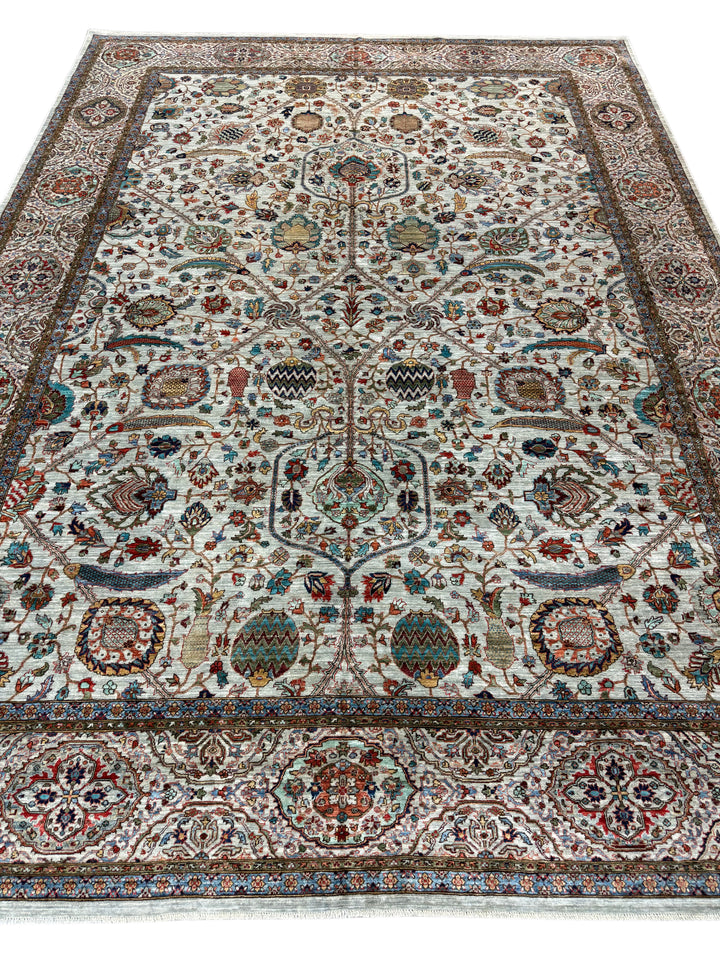 Ivory Garden of Paradise Wool Rug – 10’1” × 13’10”