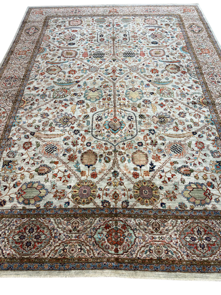 Ivory Garden of Paradise Wool Rug – 10’1” × 13’10”