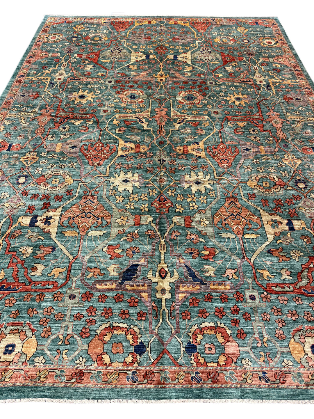 Turquoise Heritage Wool Rug – 10’2” × 14’1”