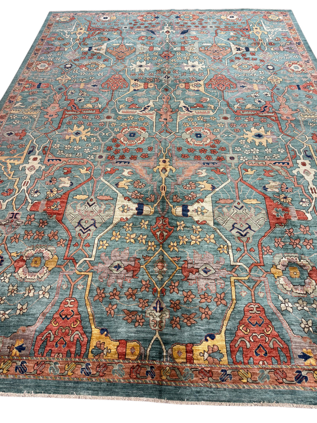 Turquoise Heritage Wool Rug – 10’2” × 14’1”