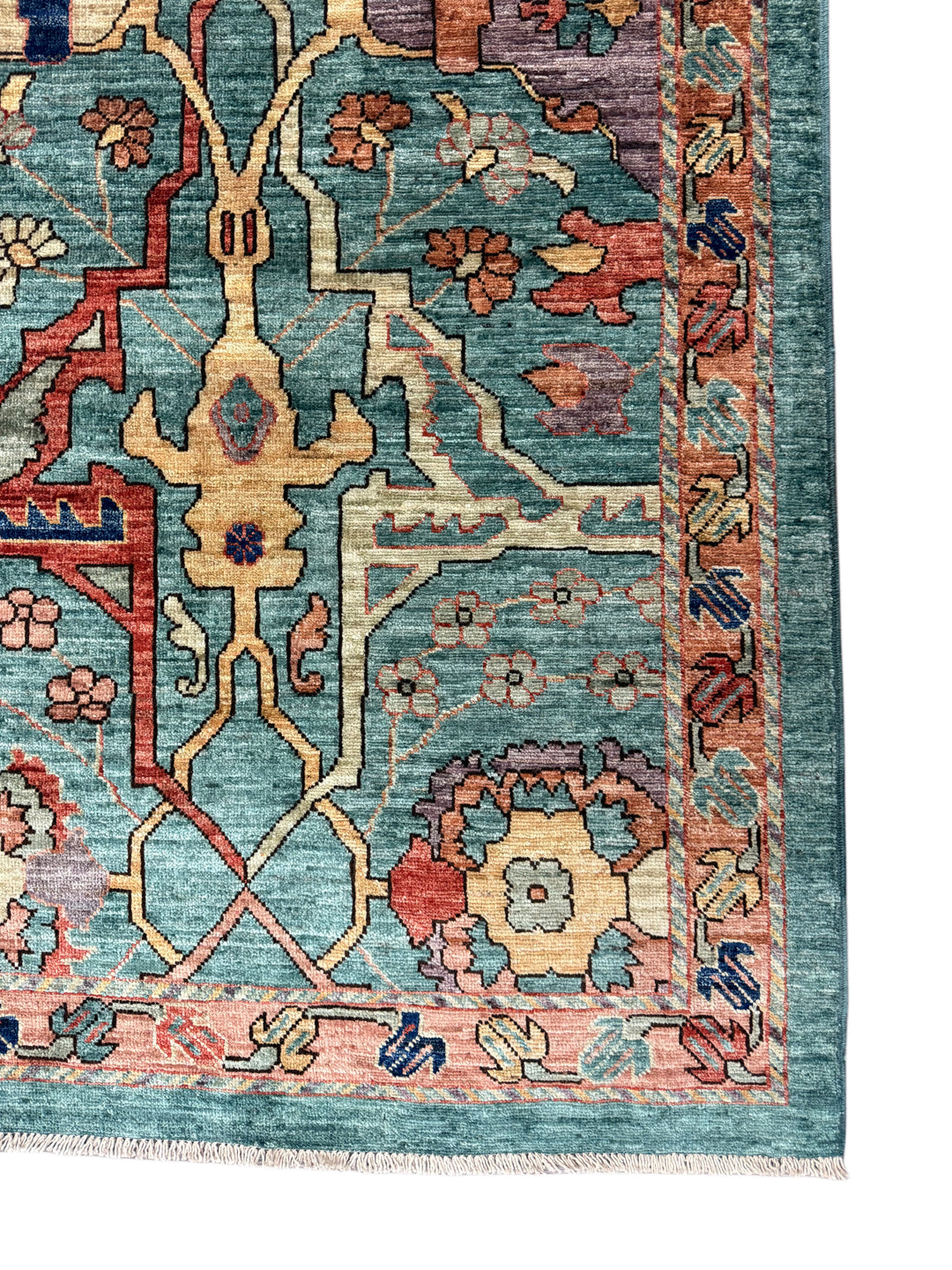 Turquoise Heritage Wool Rug – 10’2” × 14’1”
