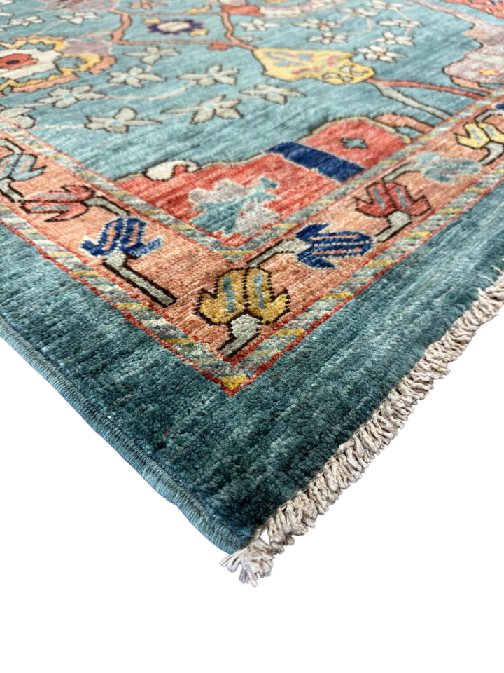 Turquoise Heritage Wool Rug – 10’2” × 14’1”