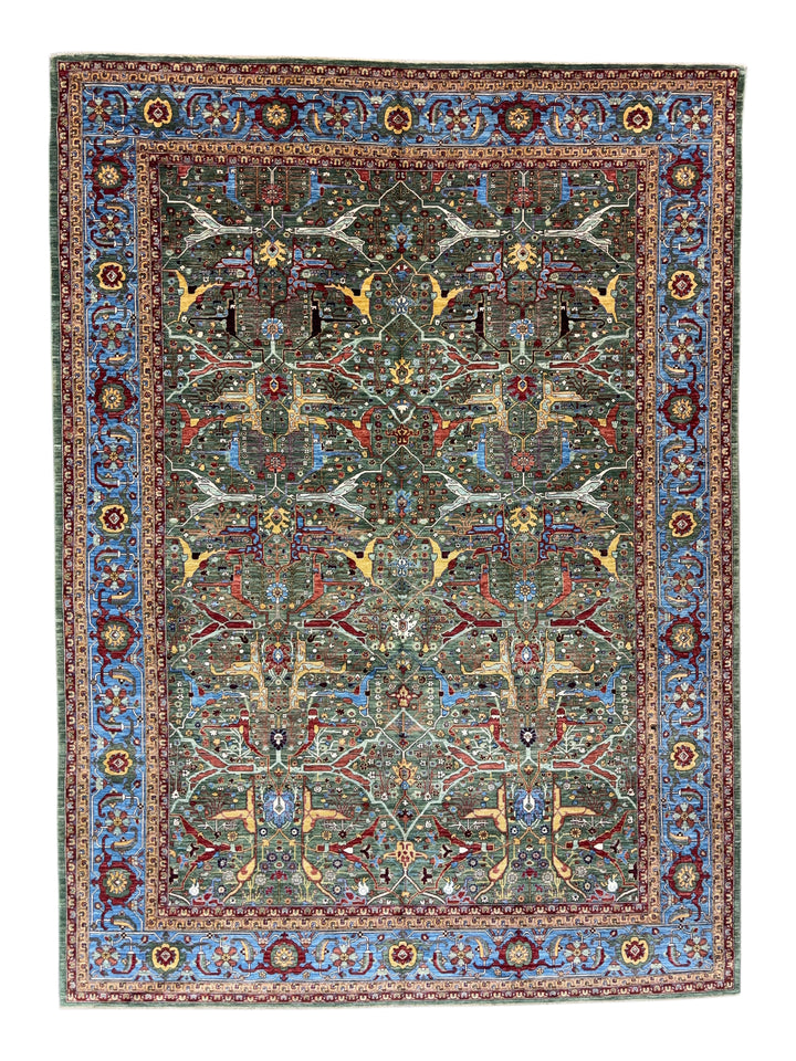 Sage Green Garden Wool Rug – 10’3” × 13’11”