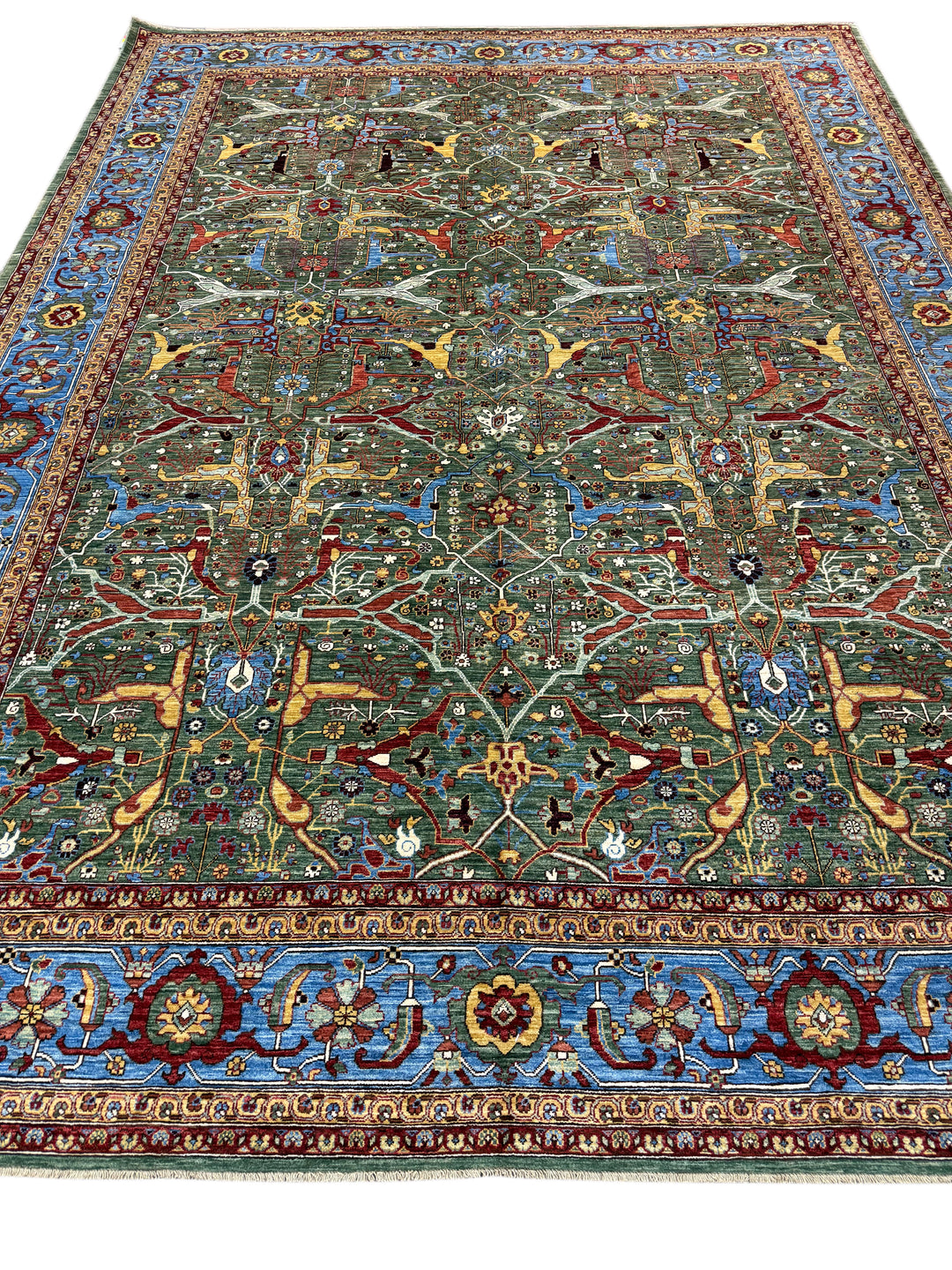 Sage Green Garden Wool Rug – 10’3” × 13’11”