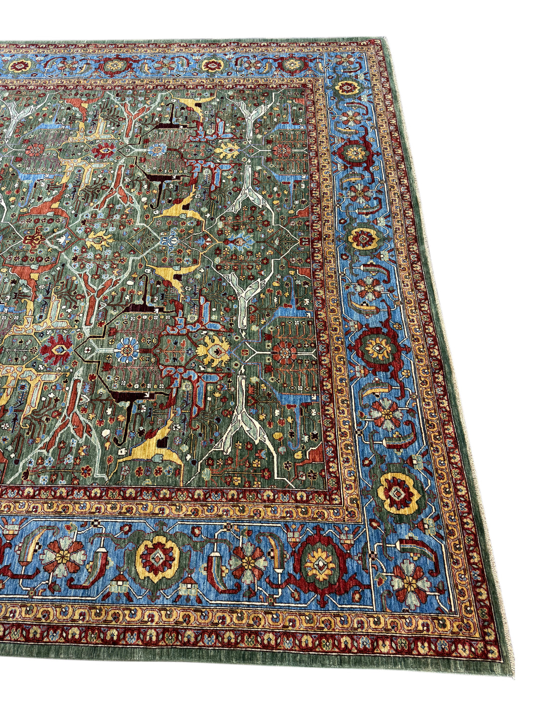 Sage Green Garden Wool Rug – 10’3” × 13’11”