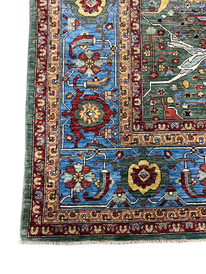 Sage Green Garden Wool Rug – 10’3” × 13’11”