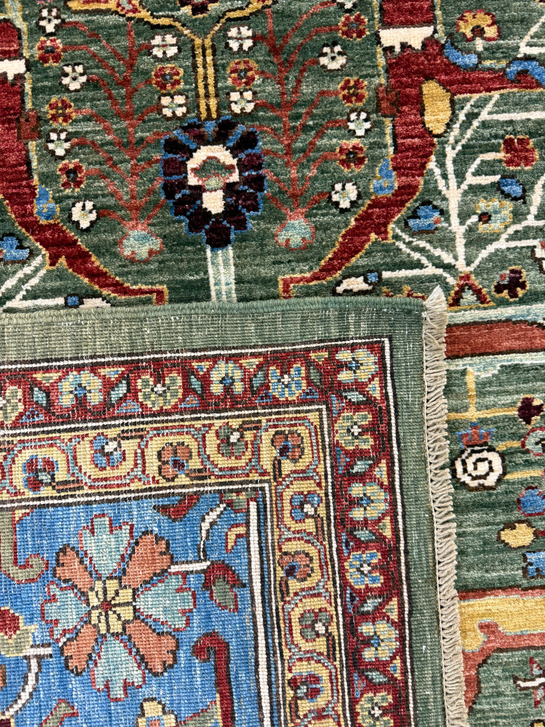 Sage Green Garden Wool Rug – 10’3” × 13’11”