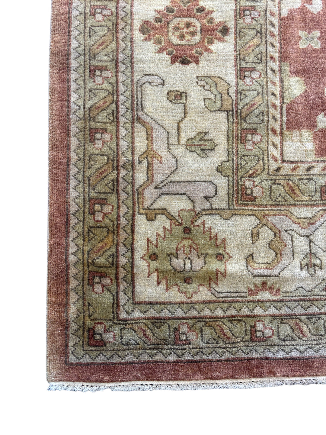 Terracotta &amp; Ivory – Handwoven Indian Oushak Wool Rug –  10’2” × 13’8”