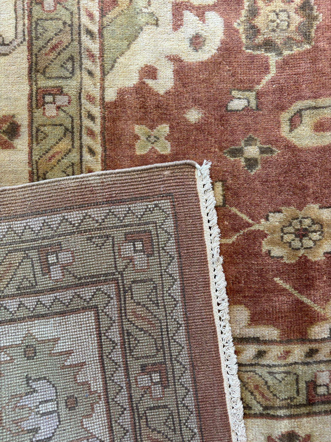 Terracotta &amp; Ivory – Handwoven Indian Oushak Wool Rug –  10’2” × 13’8”