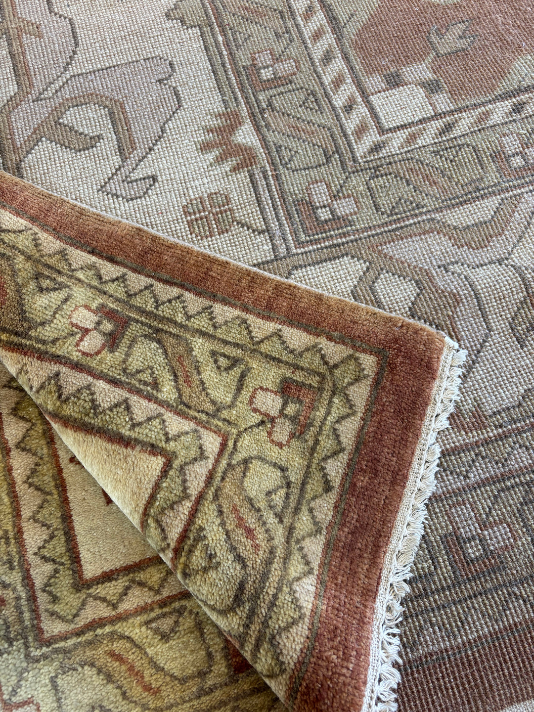 Terracotta &amp; Ivory – Handwoven Indian Oushak Wool Rug –  10’2” × 13’8”