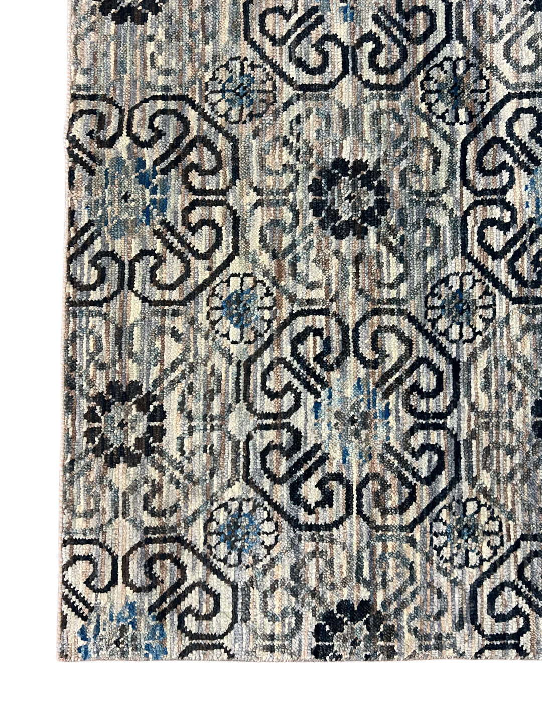Handcrafted Contemporary Wool Area Rug – Geometric Medallion Design - 10.4’ x 13.7’