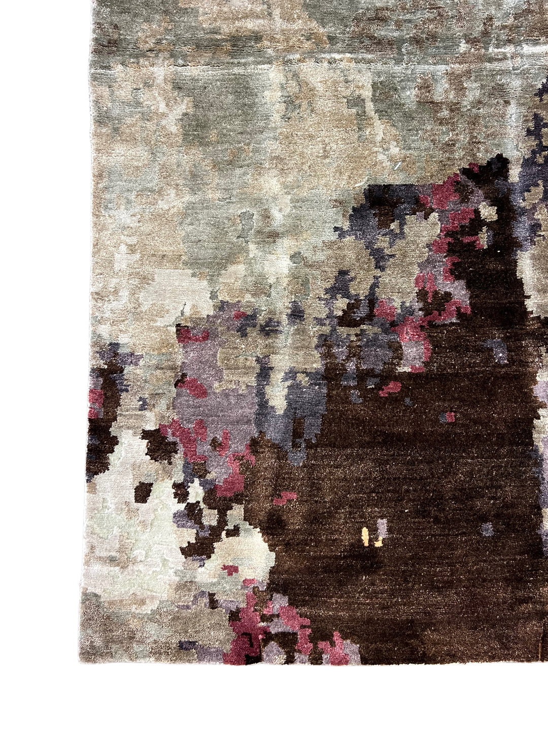 Abstract Handwoven Wool &amp; Silk Rug – Contemporary Artistic Design – 10’0” × 13’9”